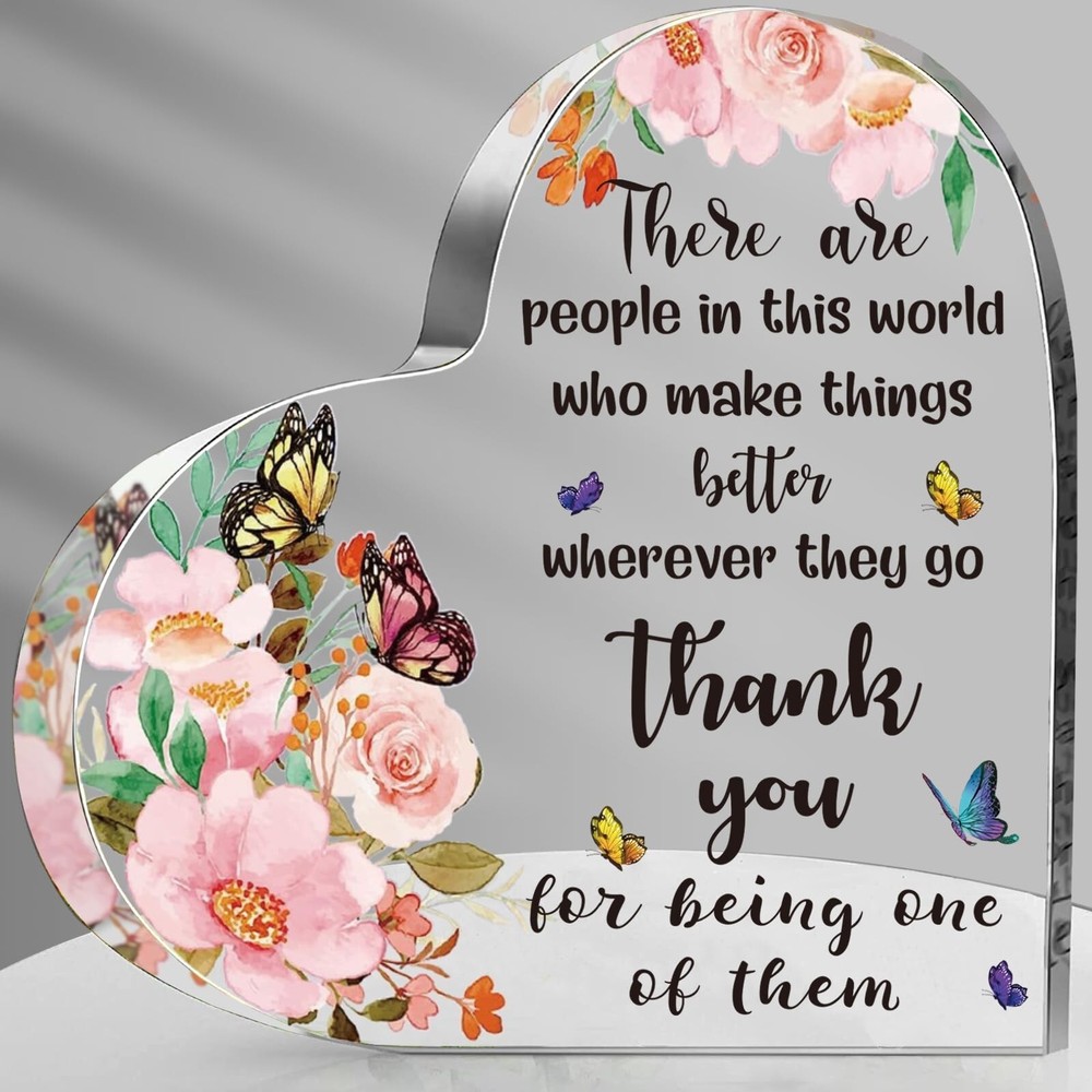 Hiipeenow Thank You Gifts for Women, Acrylic Heart Sign Presents, Valentines ...