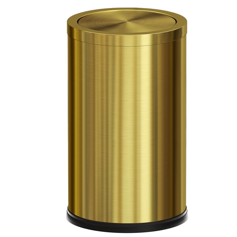 18L/4.7GAL Stainless Steel Trash can,Kitchen Trash can with lid，Gold Kitchen ...