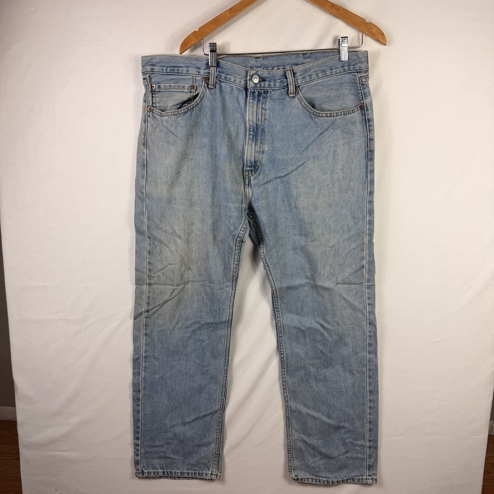 Levi’s 505 Jeans Men's 38x30 Regular Fit Straight Leg Blue Light Wash Denim