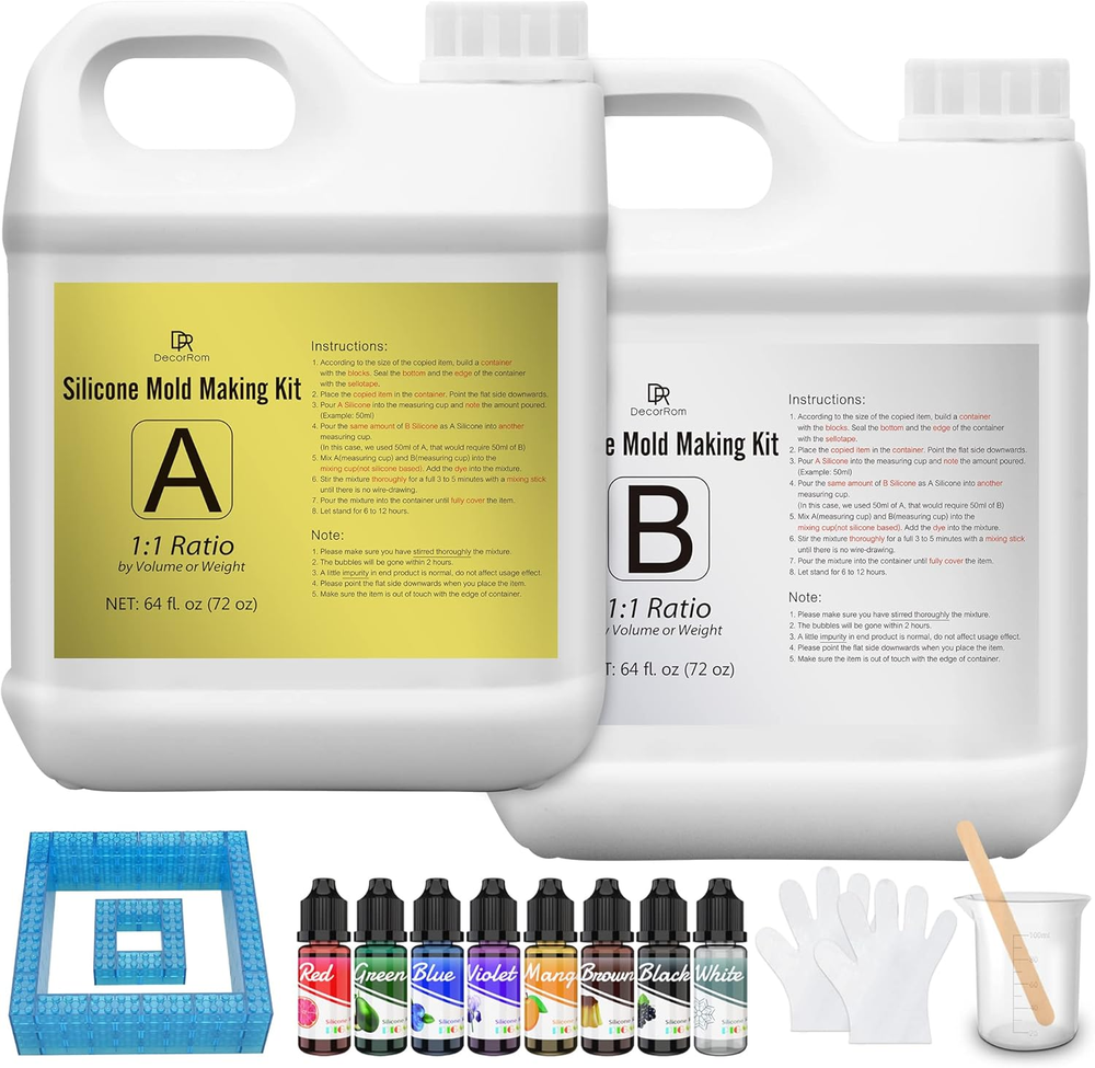 1 Gallon Translucent 15A Liquid Silicone Rubber Mold Making Kit