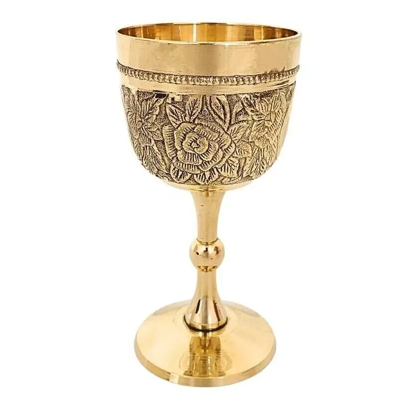 Brass Goblet Solid Brass Handmade Premium Wine Cup Medieval Decor Goblet