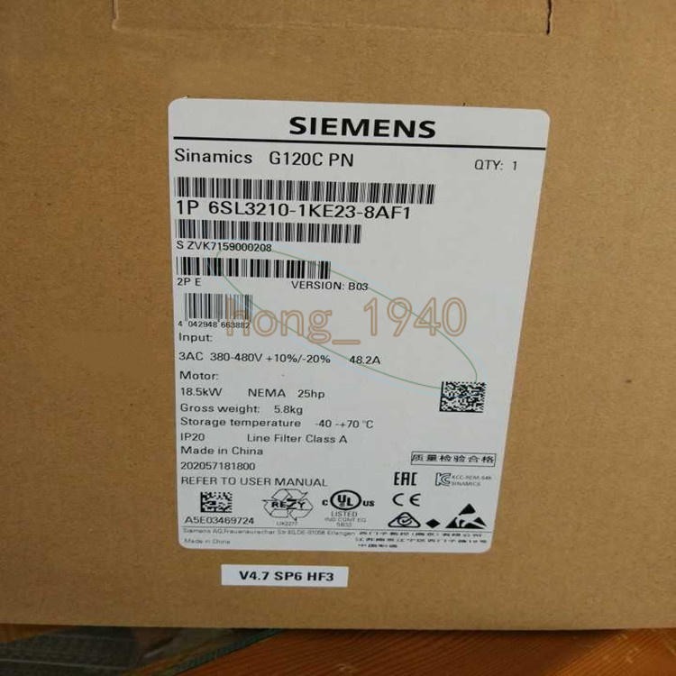 ONE NEW SIEMENS FREQUENCY CONVERTER 6SL3210-1KE23-8AF1 6SL3 210-1KE23-8AF1