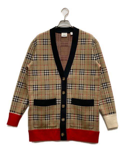 Burberry Nova Plaid Rib Collar Cardigan Size M