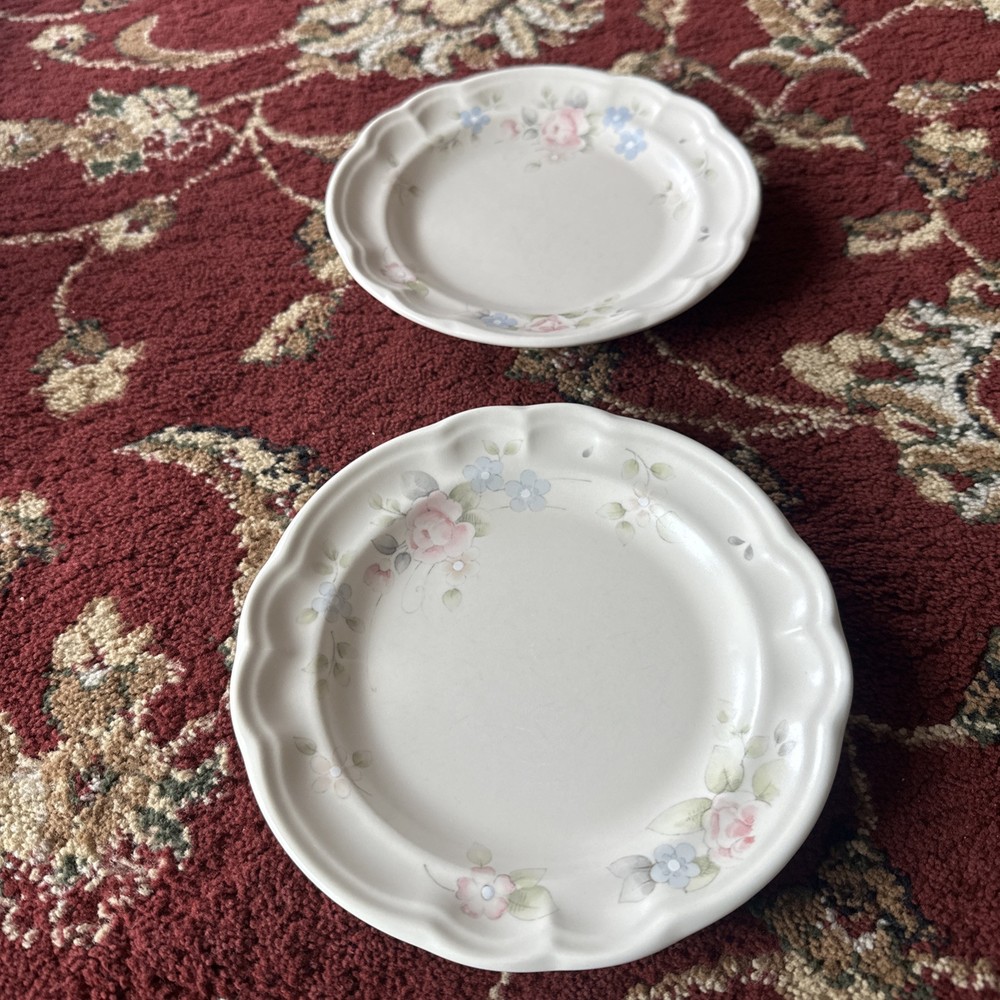 Set of 2 Pfaltzgraff Tea Rose Dessert / Salad Plates 7.25