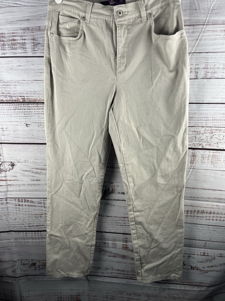 Gloria Vanderbilt Amanda Women’s Tan Khaki Stretch Cotton Chino Pants Size 8