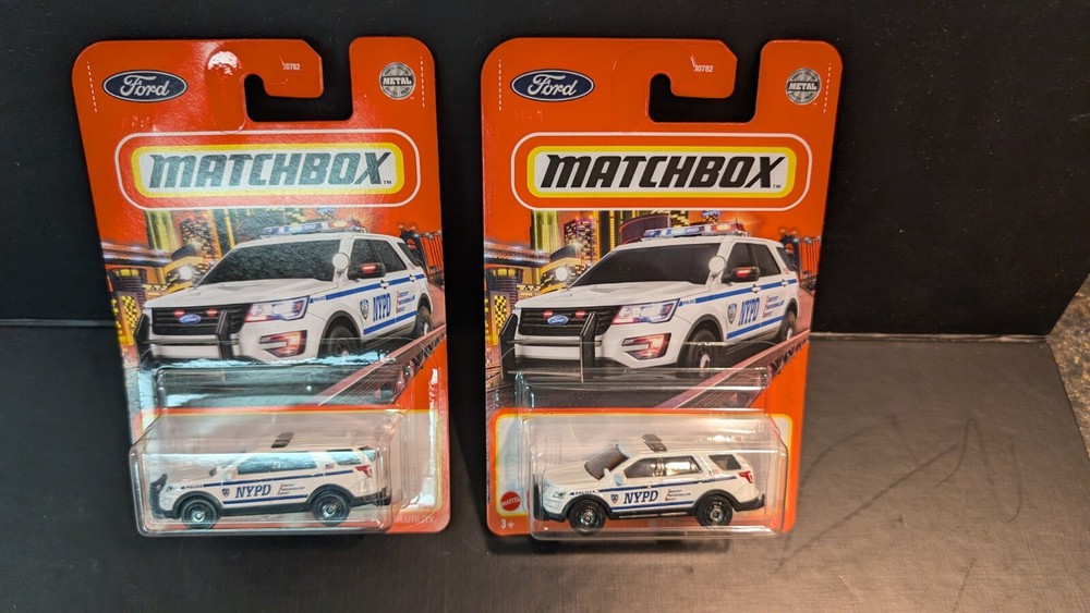 Matchbox 2022 Ford Interceptor Utility NYPD Police Car Lot Of 2 Nib New 95/102