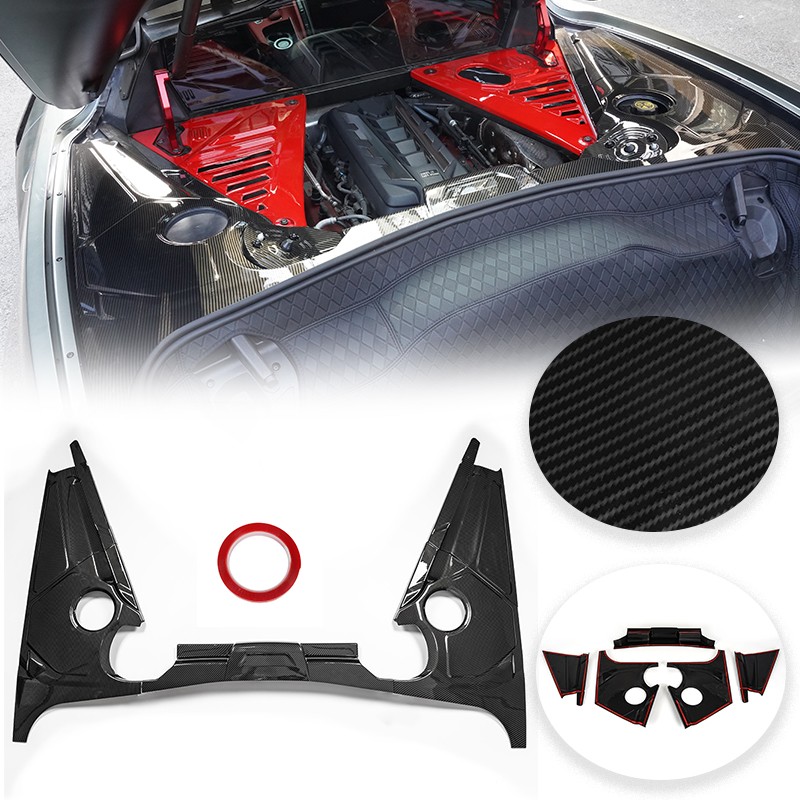 For Chevy Corvette C8 20~2024 6162CC Carbon Black Engine Bay Panel Cover Trim CI
