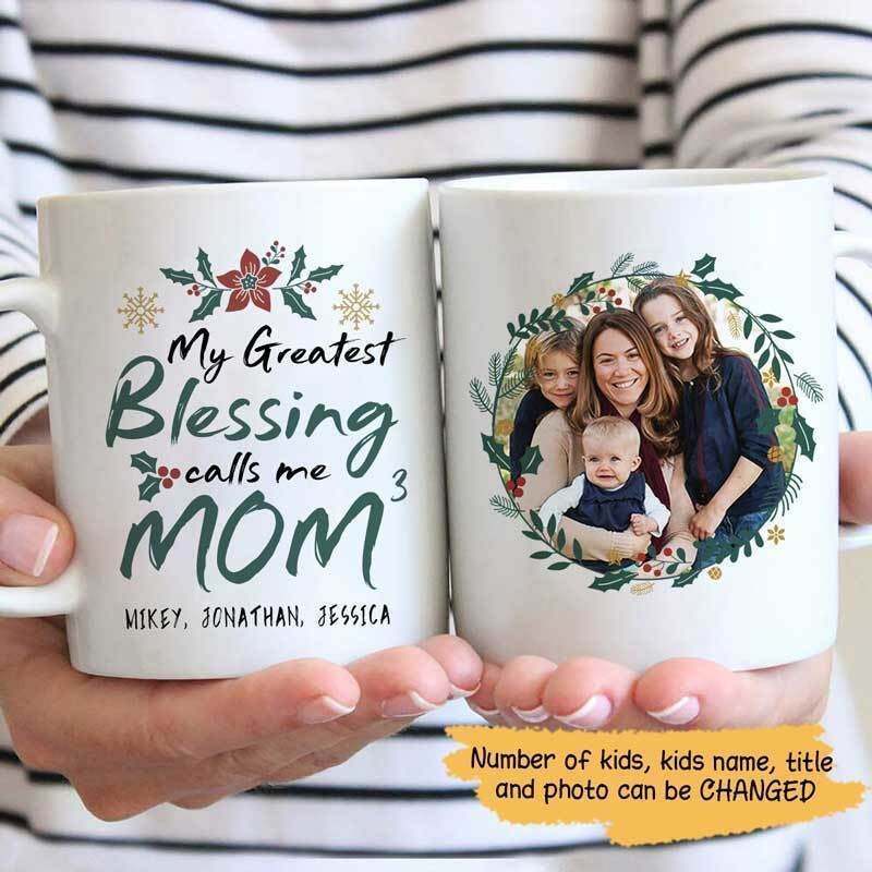 Greatest Blessings Call Me Photo Personalized Coffee Mug Family Mug Funny Gift
