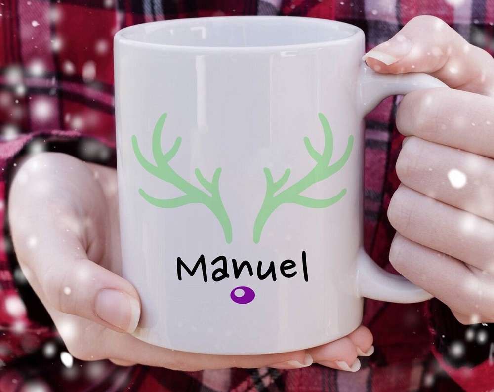 Cute Reindeer Mug Personalized Reindeer Face Eve Box Filler Reindeer Gifts