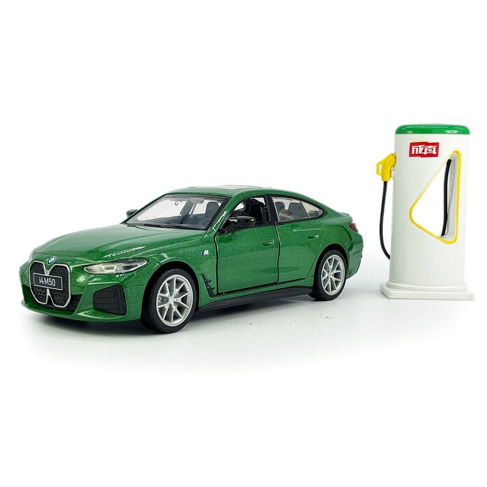 1:34 BMW i4 M50 Model Car Diecast Metal Toy Vehicle Toys for Kids Boys Green