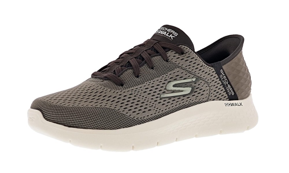 SKECHERS MEN'S SLIP-INS: GO WALK FLEX- NEW WORLD 216505/BRN WALKING SHOES