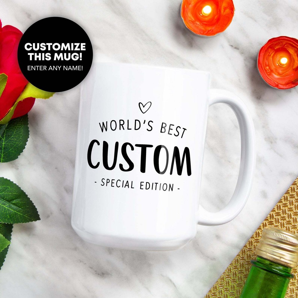 Custom Name Coffee Mug World's Best Wife Wifey Fiancée Girlfriend Birthday Mug