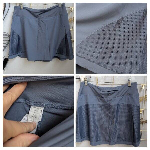 NWOT Bluish Gray Marika L Skort for Tennis Pickleball Golf with Perforated Laser Cut Design
