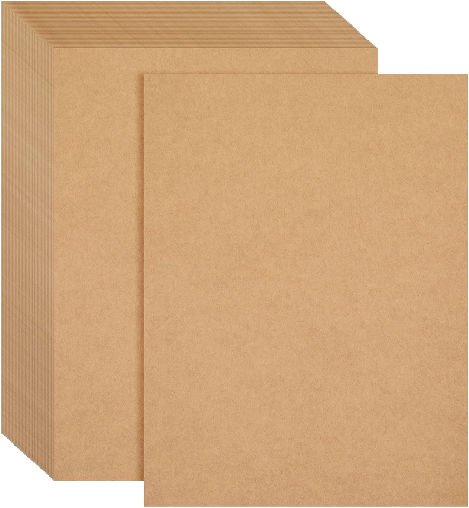Brown Kraft Paper Cardstock, 96 Sheets, 176Gsm, 8.5x11 In for Crafts