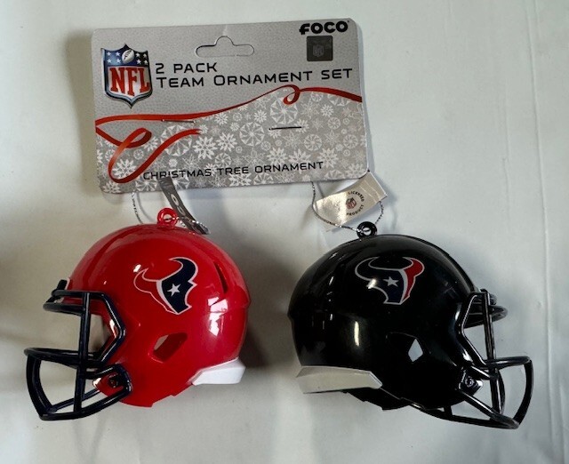 Houston Texans Helmet - 2 pack - Plastic Christmas Tree Holiday Ornament Logo