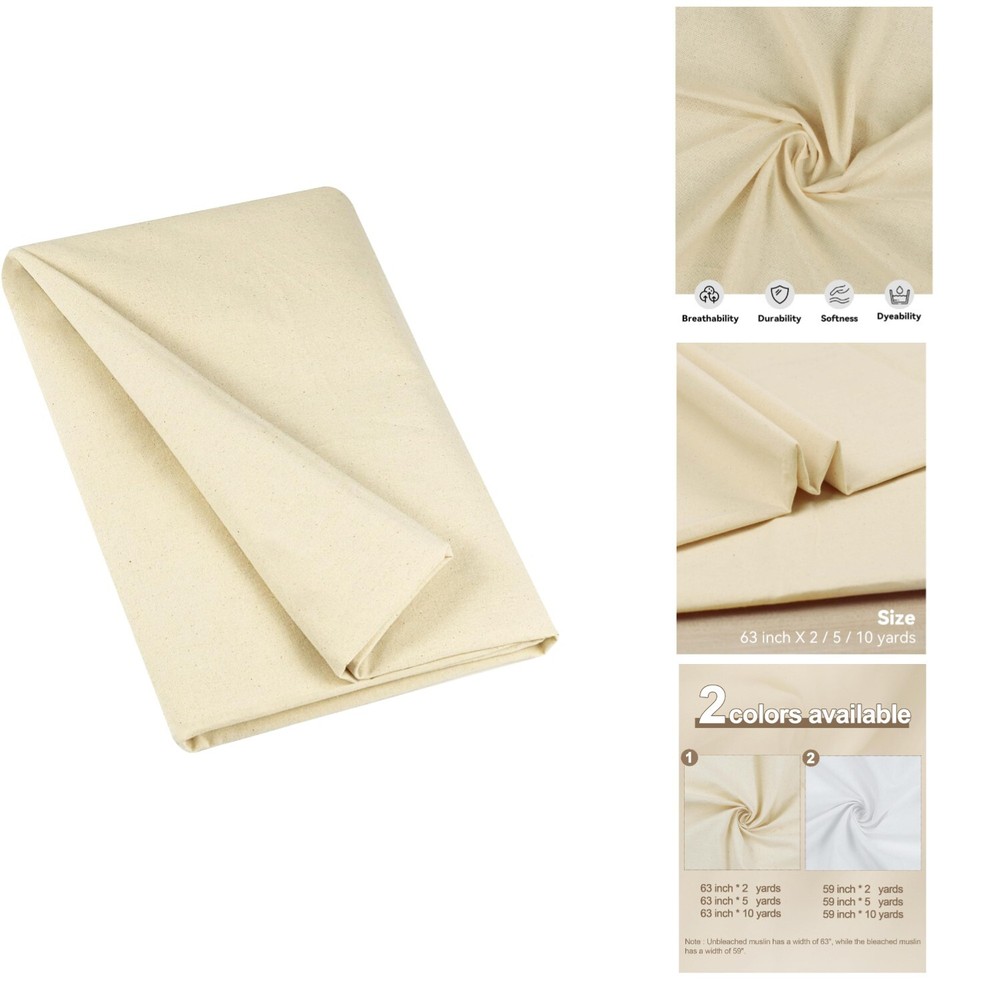 Soft 100% cotton muslin fabric 63 inches wide ideal for clothing and draping