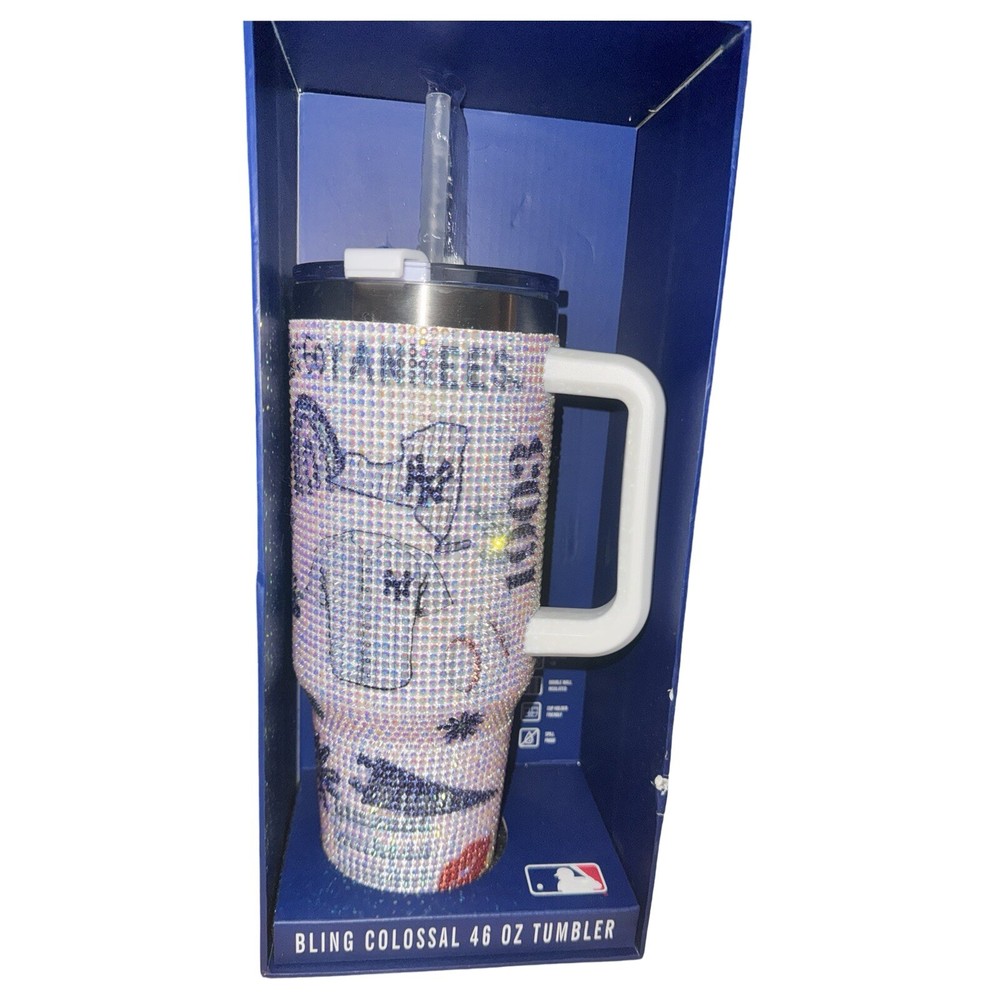 Bling Colossal Tumbler New York Yankees NY 40 oz Cup Stainless Steel Logo MLB