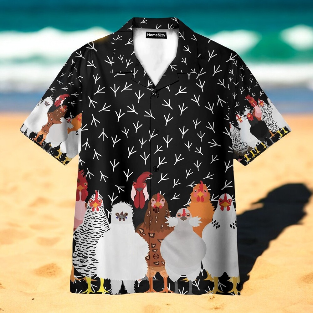 Awesome Chicken Design Lightweight Breathable Funny Hawaiian Shirt for Men and Women