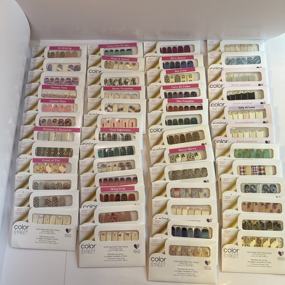 Color Street Nail Strips Lot OF 50 New In Pack. French  & Designs 49- Retired