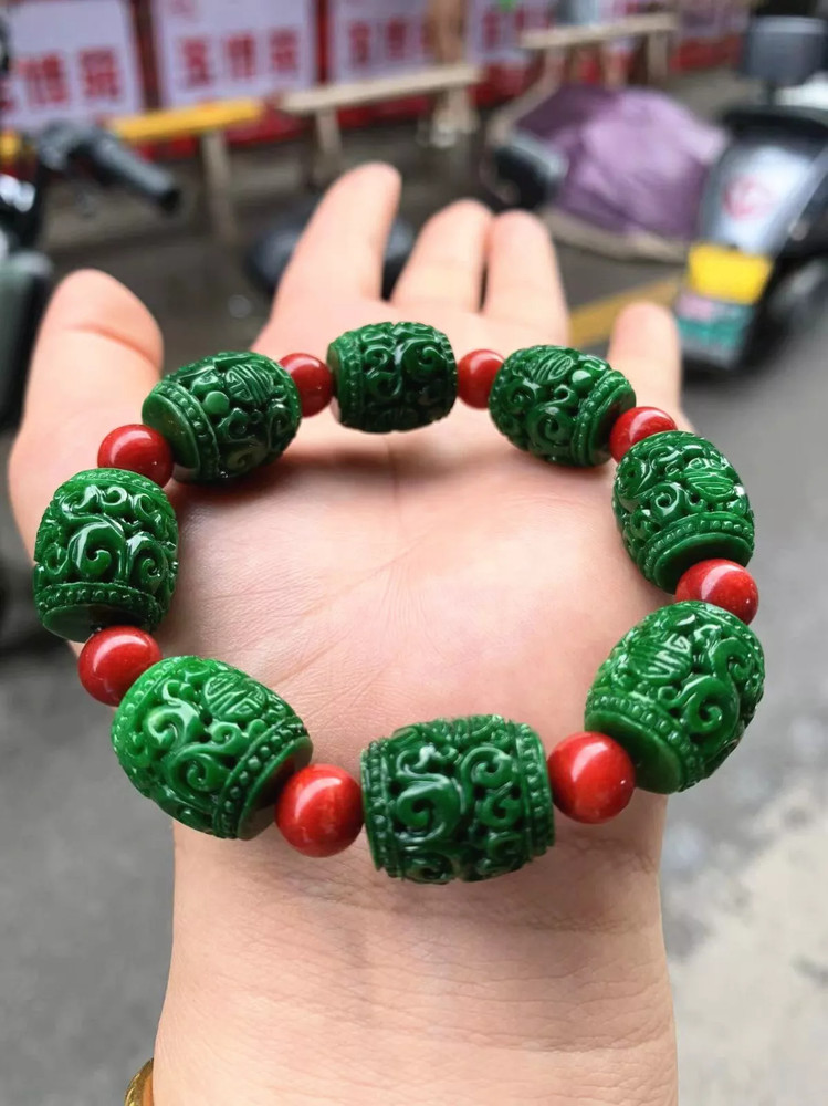 Natural Ice Green Burmese Jadeite Beads Bracelet Bangle Certified