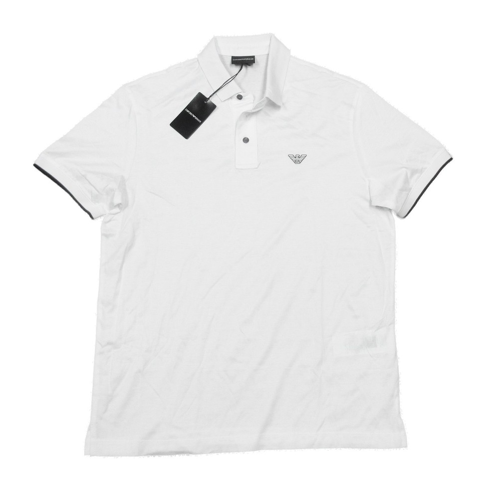 Emporio Armani Men's White Short Sleeve Polo Shirt L