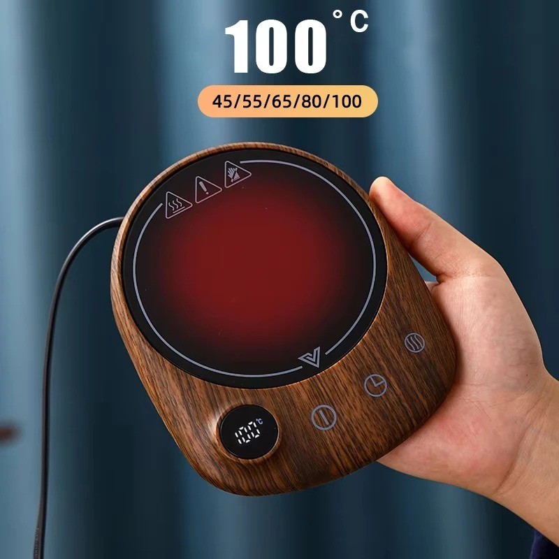 100°C Electric Coffee Mug Warmer Pad 5-Gear Cup Heater Milk Tea Office Desk