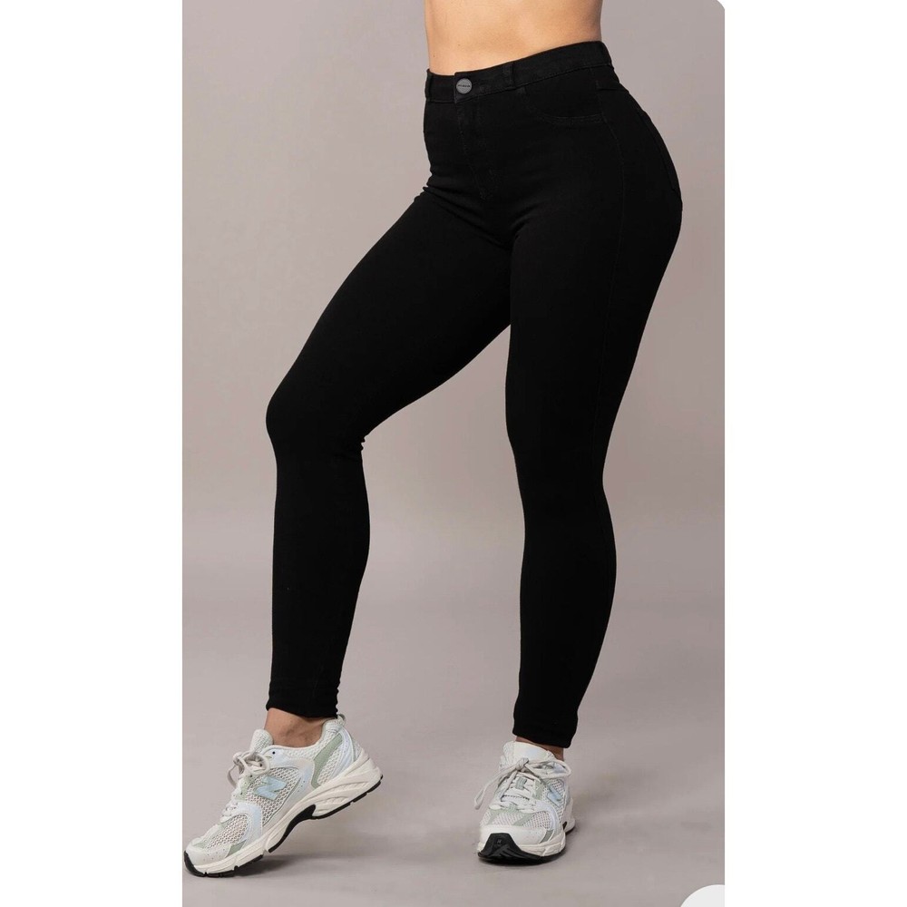 Fit Jeans 360 V2 High Waisted Black Skinny Jeggings Size Small Body Countoring