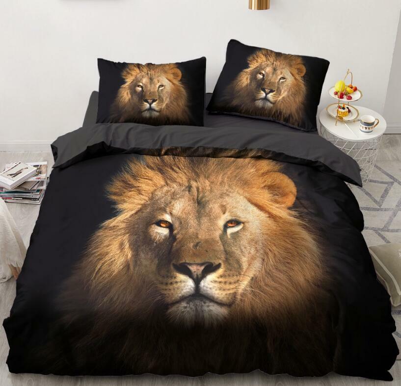 3D Animal Black NAO5824 Bed Pillowcases Quilt Duvet Cover Set Queen King Fay
