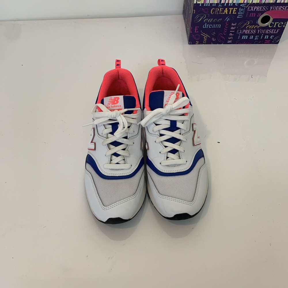 New Balance 997H Mens Size 9 EU 43 White Laser Blue Pink Running Casual CM997HAJ