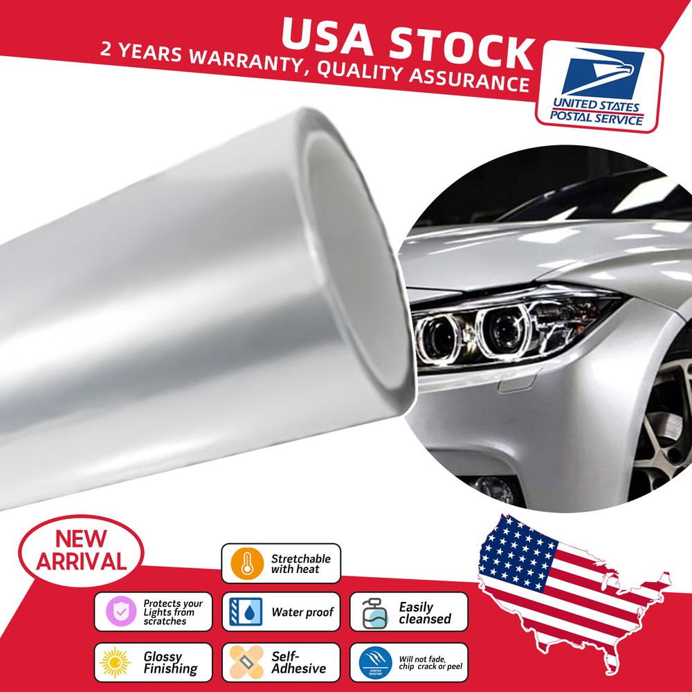 Premium Gloss Clear Tint Vinyl Film for Headlights Fog Lights Taillights