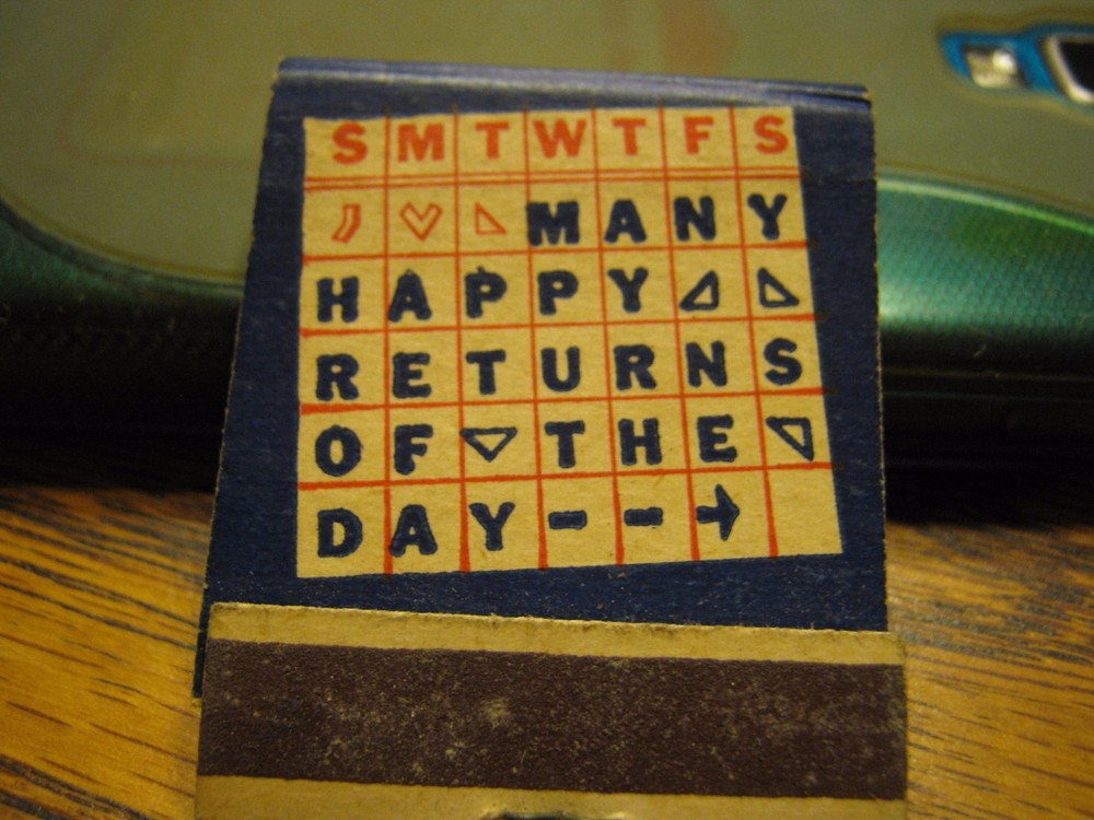 Vintage Unused Puzzle When Is Your Birthday Coupon Inside Matchbook-image