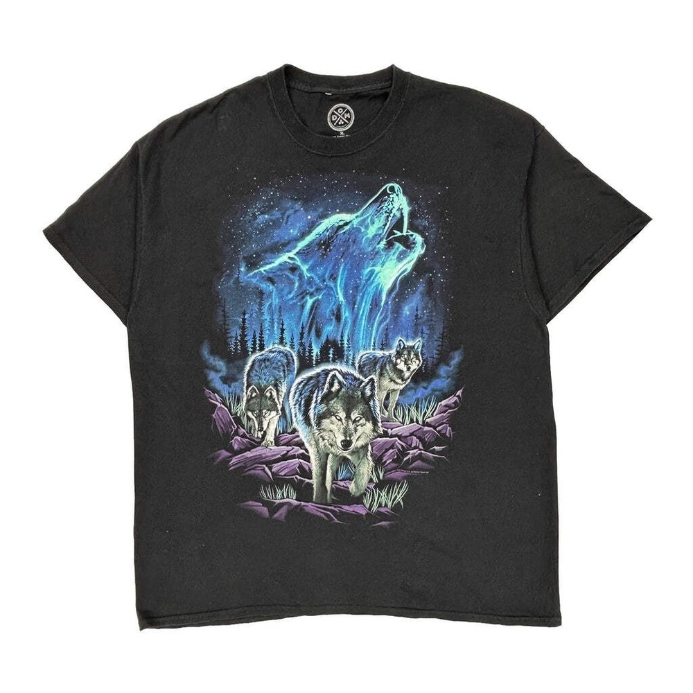 Wolf Design Dom Graphic T-Shirt - XL Black Cotton