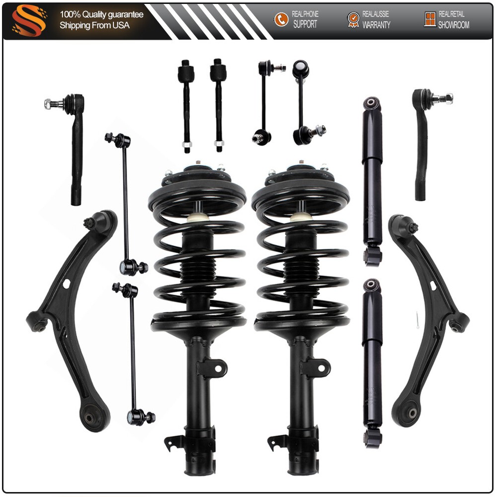 2006-2008 Honda Pilot Front & Rear Suspension Kit – Shocks, Struts, Sway Bar, Tie Rods, Control Arms