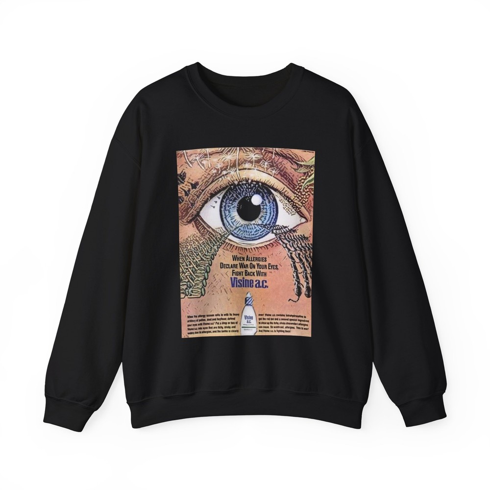 Sudadera Visine Retro Ad Art Estampado Gráfico LS Unisex Heavy Blend™ Cuello Redondo NUEVA