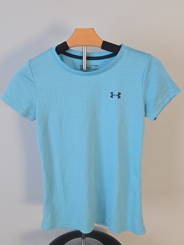 Under Armour Womens T-Shirt XS Blue HeatGear Short Sleeve Athletic Workout...