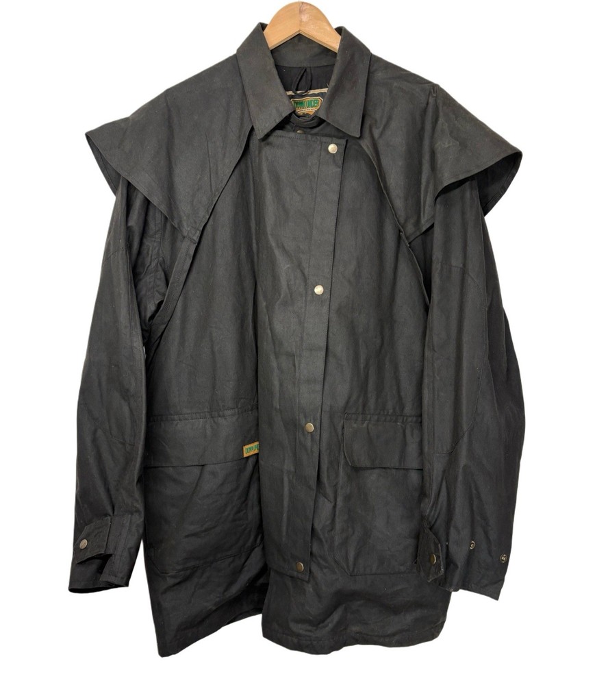 Down Under Australian Clothier Black Oilskin Duster READ Size