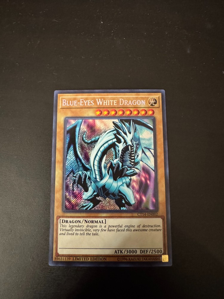 Blue-Eyes White Dragon Secret Rare NM Limited Edition CT14-EN002