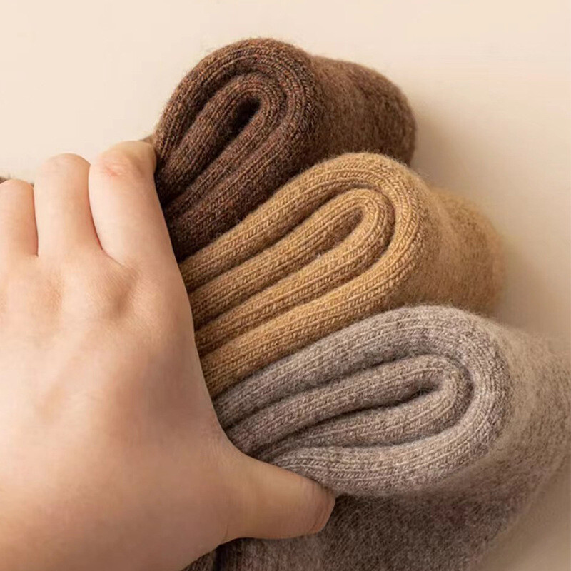 Men 95%Merino Wool Crew Cushioned Warm Thermal Thicken Fleece Boots Socks 5Pairs