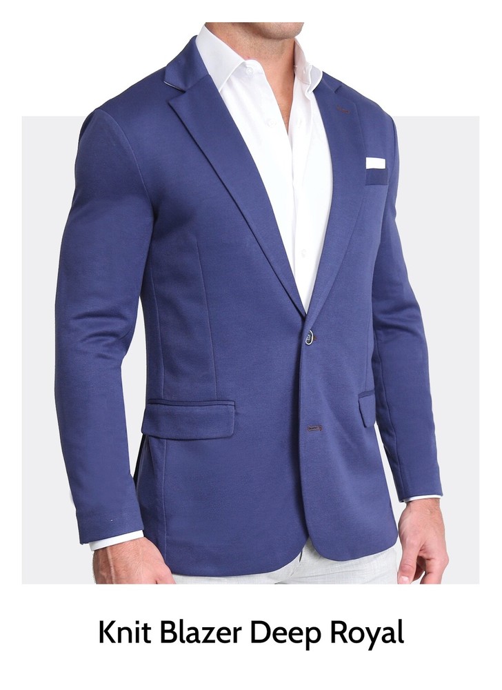 State & Liberty Men's Athletic Fit Stretch 2-Button Knit Blazer