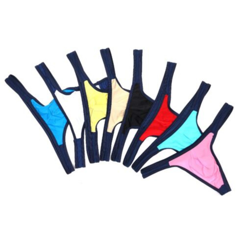 Mens Thongs Sexy G-String Sheer Pouch Briefs Low Rise Panties See Through Bikini