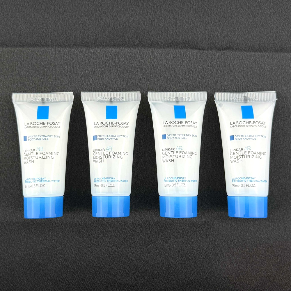 La Roche-Posay LIPIKAR AP+ WASH Foamng Moisturizng Lot Set of 4 New 0.5 fl oz