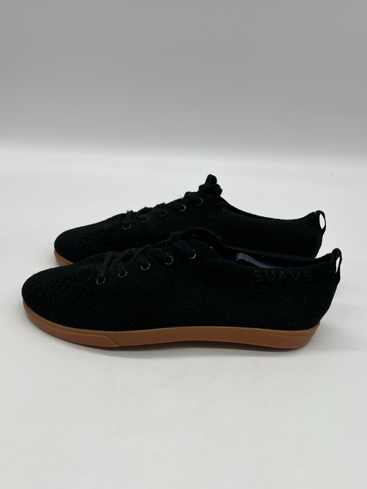 Suavs Zilker Knit Mens 10 Black Lace Up Lightweight Casual Sneakers Shoes.