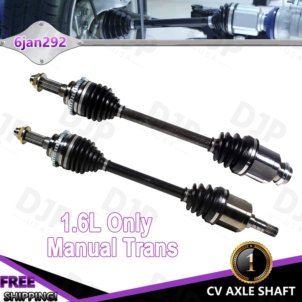 Front Driver & Passenger CV Axle Shaft for Mazda Protege 1.6L Manual 1999-2001