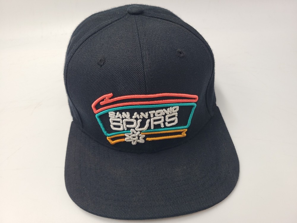 San Antonio Spurs Mitchell & Ness Snapback Hat Cap Wool Blend SA Men NBA Black