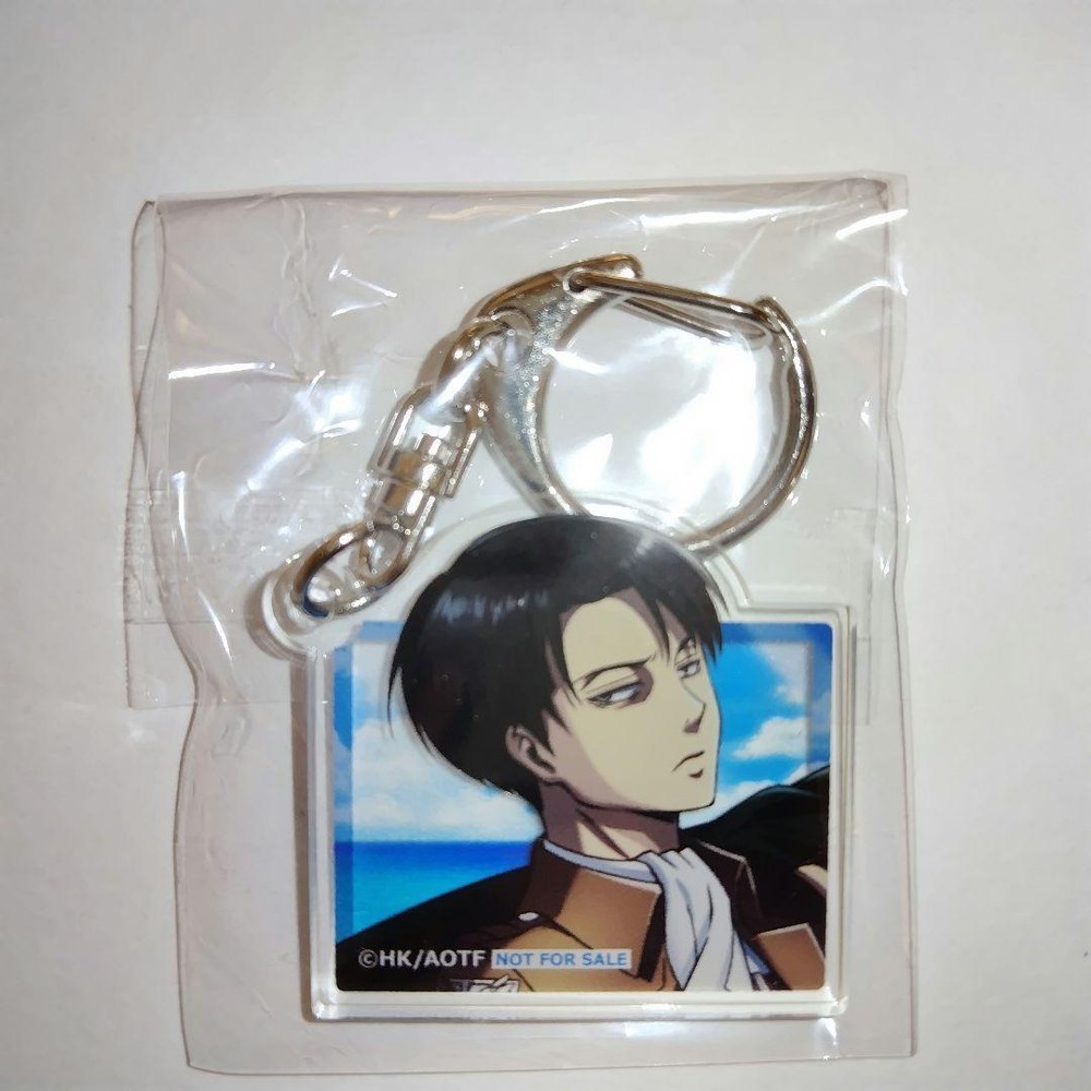 Attack On Titan Levi Karaoke Iron Man Acrylic Straw Charm Keychain