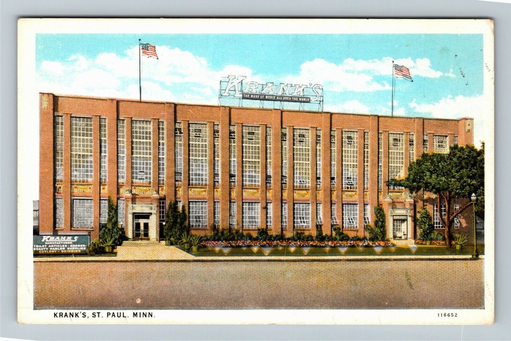 St Paul MN-Minnesota, Kranks Manufacturing Building, Univ Ave, Vintage Postcard