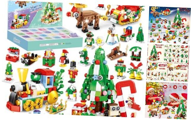Christmas Building Blocks Set for Kids, Christmas Tree Building Blocks, 24