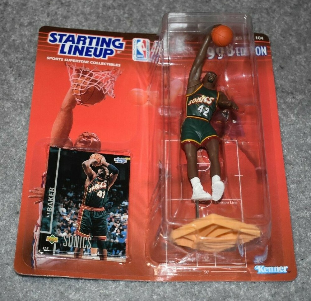 SEATTLE SUPERSONICS VIN BAKER #42 NBA BASKETBALL STARTING LINEUP 1998 EDITION