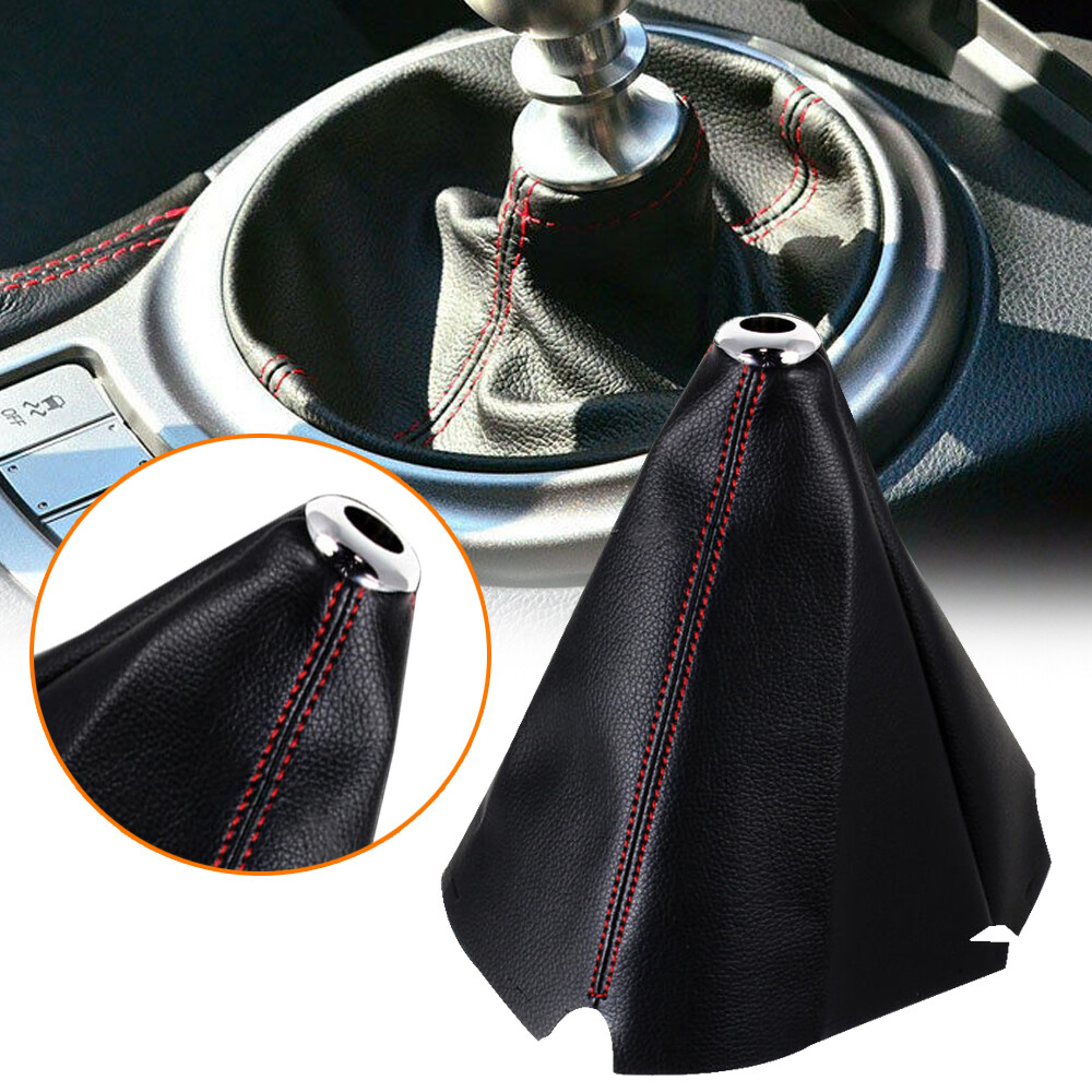 1x PU Leather Car Manual Gear Shifter Shift Knob Boot Cover Interior Accessories