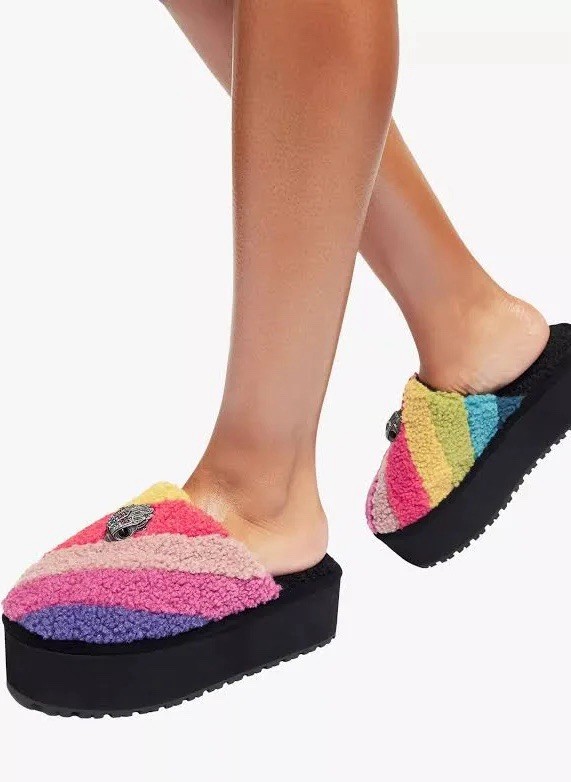 Kurt Geiger London Rainbow Kensington Platform Slippers Mules 36 US 5-5.5 New